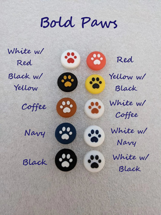 Bold Color Paw Print Thumb Grips