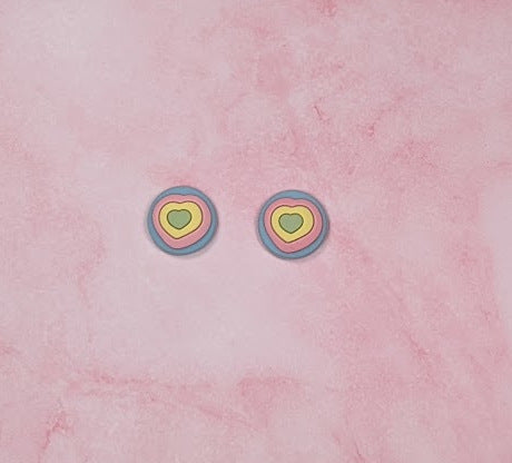 Chubby Pastel Rainbow Heart Thumb Grips for the Nintendo Switch/Lite/Oled