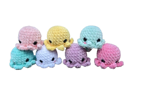  Handmade Mini Octopus Crochet  Keychain Charm