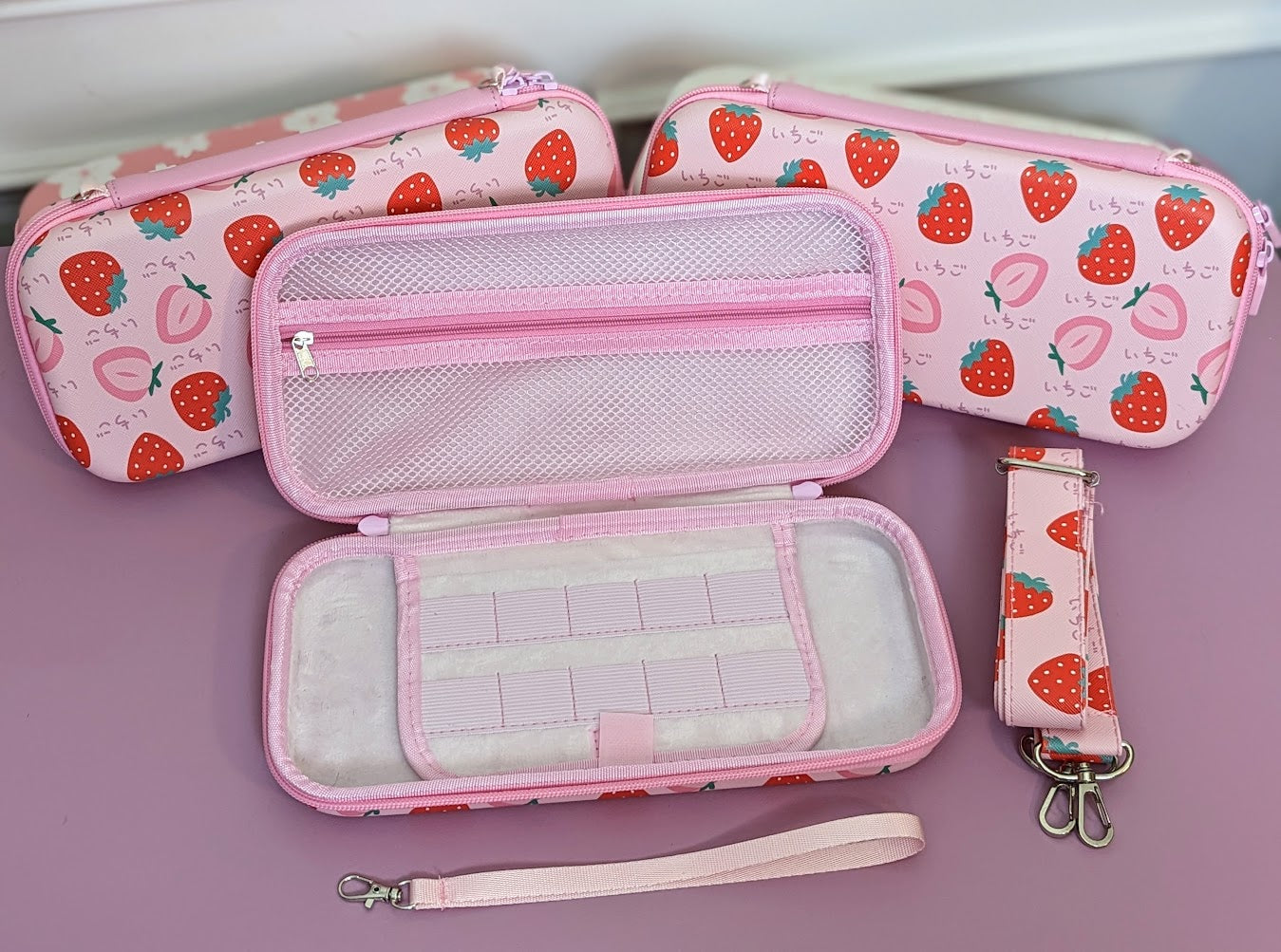 Switch Classic and Oled Case - Adorable Kawaii Strawberry Carrying Case