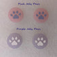 Glitter Jelly Paw Print Thumb Grips for the Nintendo Switch/Lite/Oled