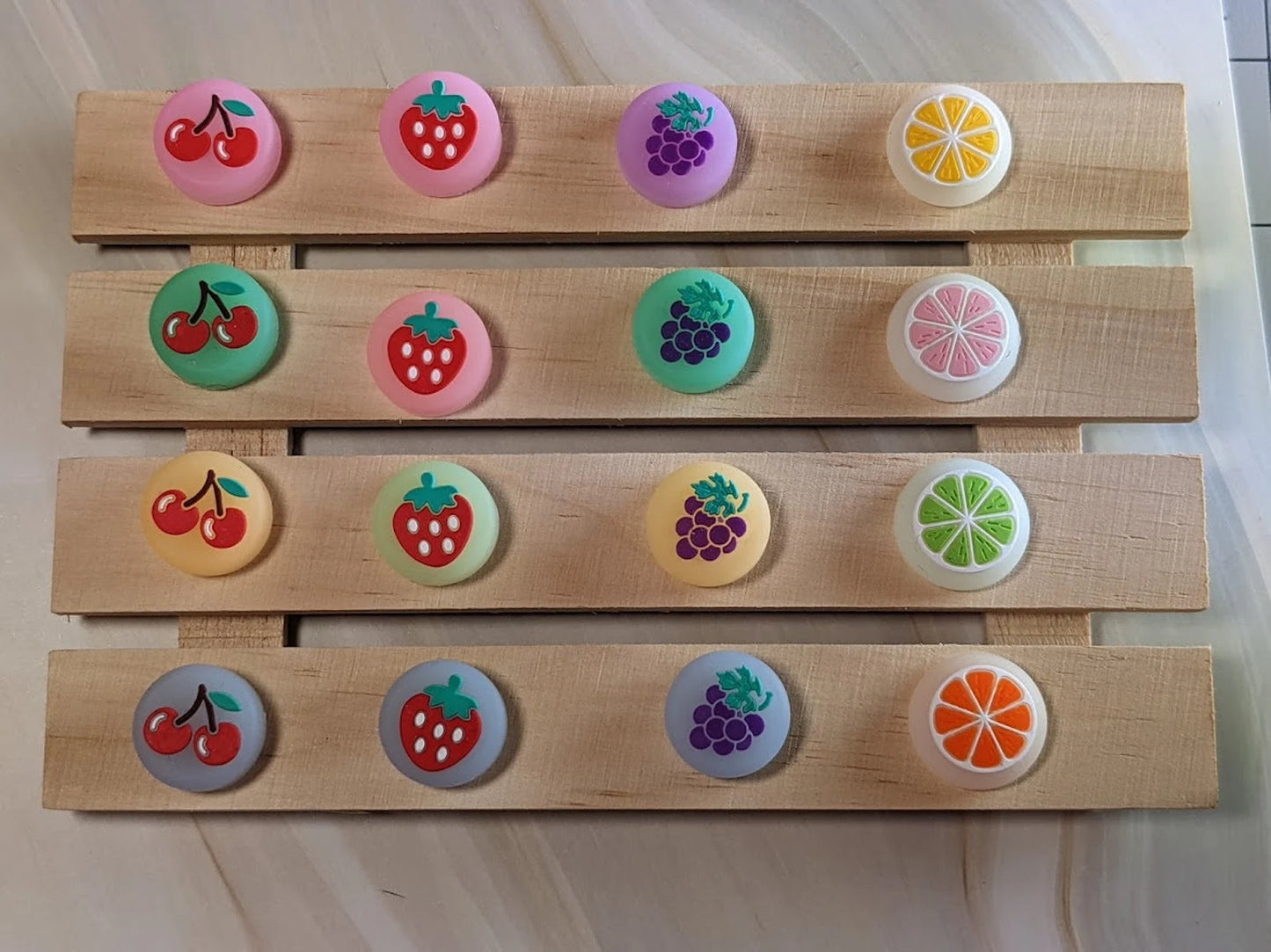 Bright Glow-in-the-Dark Strawberry Thumb Grips for Nintendo Switch/Lite/Oled