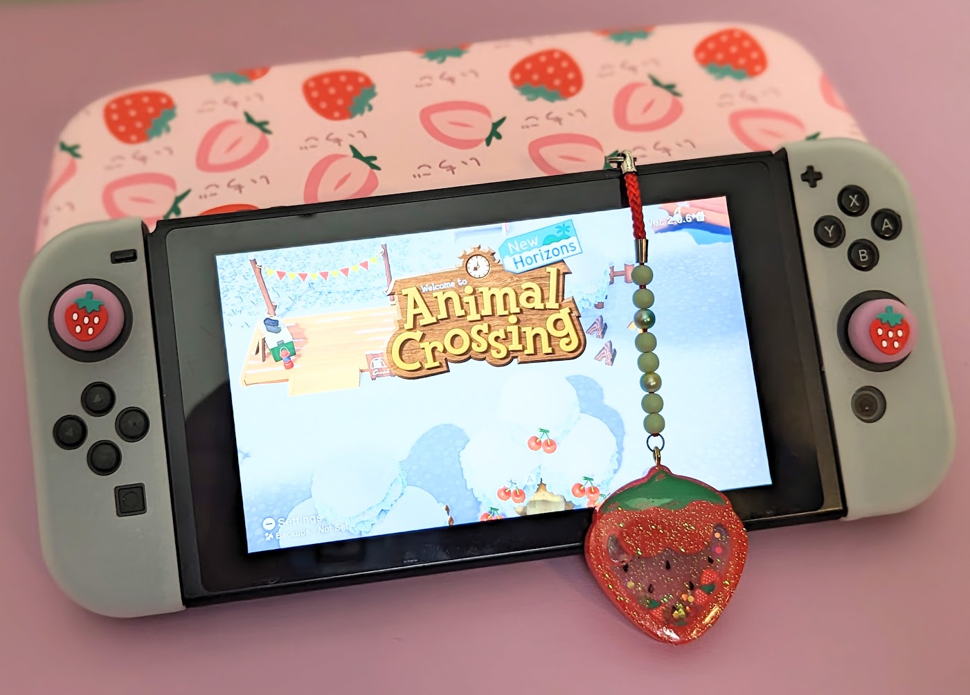 Nintendo Switch Classic and Oled Case - Adorable Kawaii Strawberry Carrying Case