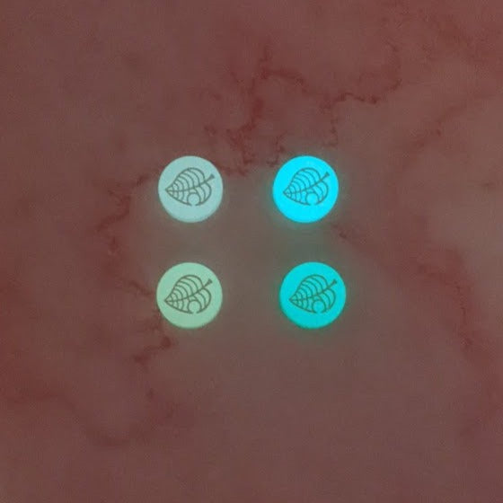 Glow in the Dark Animal Crossing Theme Leaf Logo Thumb Grips for Switch/Lite/Oled