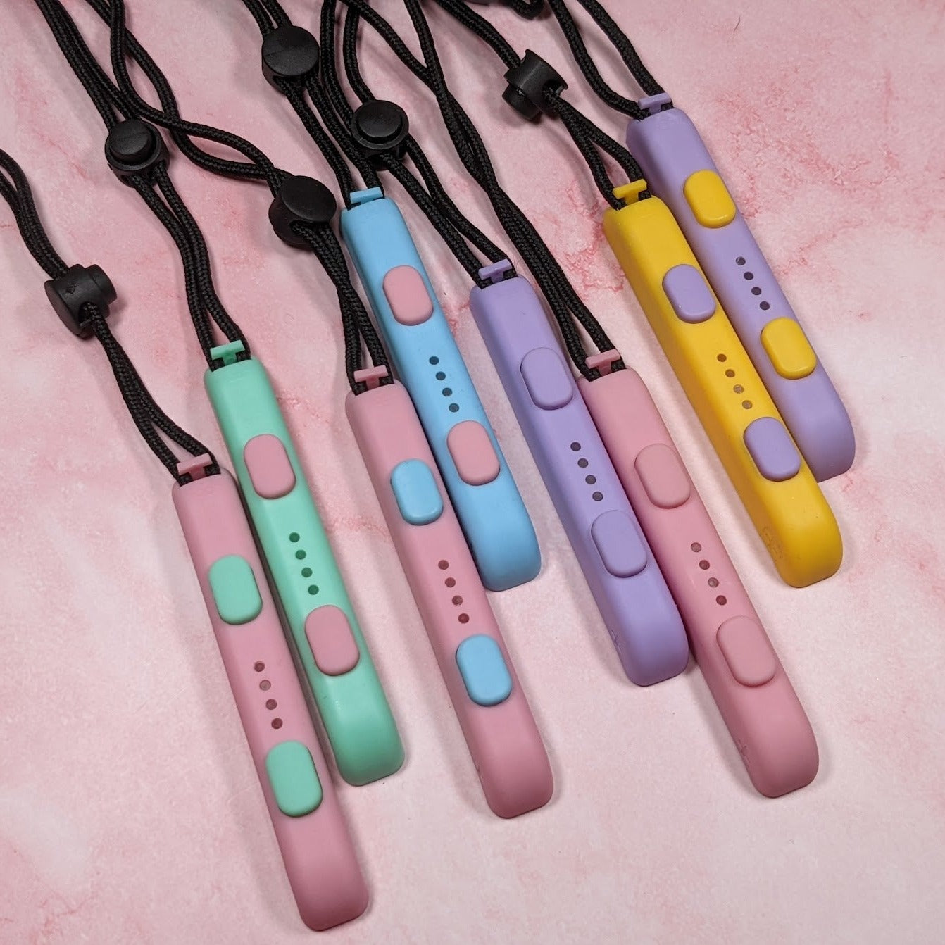 Colorful Pastel Rainbow Lanyard Wrist Straps  